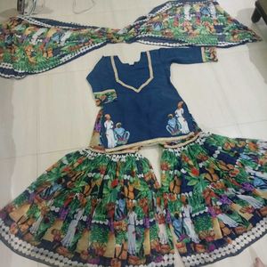 unique print Beautiful Blue garara Set