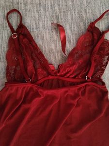 Sheer Red Lace babydoll dress