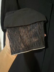 Black Abaya With Stones In The Sleev ✨