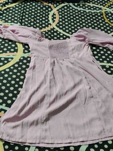 Lilac Dress Square Neck Mini