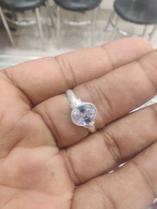 925 Sterling Silver Oval Stone Ring With Hallmark