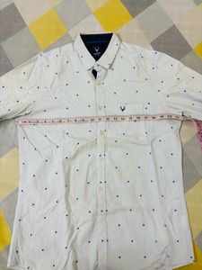 Allen Solly Men's White Polka Dot Shirt