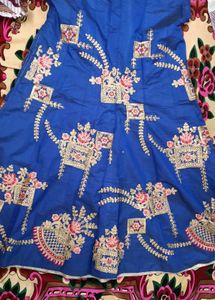 Price Drop Blue Lehnga Choli Three Piece.