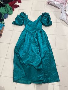 Stunning Teal Puff Sleeve Dress