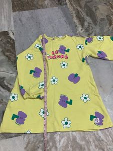 Cute Yellow Floral Dress for Girls