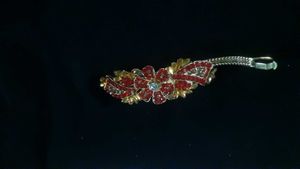Sparkling Red Floral Hair Clip