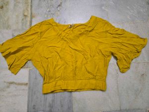 Mustard Yellow Bell Sleeve Top