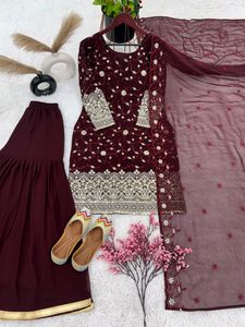 New Collections Of Top-Plazzo & Dupatta Set