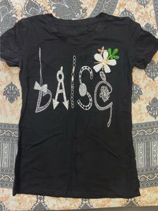 Embellished Black T-Shirt