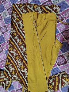 Maroon &amp; Yellow Striped Cotton Kurta