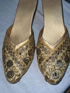 Embellished Golden mules