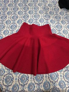 Savana Red Knit A-Line Skirt