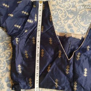 Elegant Navy Blue lahenga choli with Gold Print