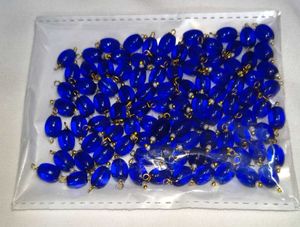 Green Beaded glass Charms for Jewelry 100pi