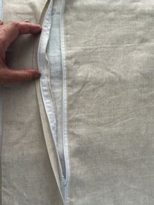 50x35 Beige Square Pattern Cotton Velvet Cushion C