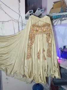 heavy gold silk lahanga choli set