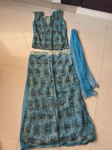 Teal Embellished Lehenga Choli Set