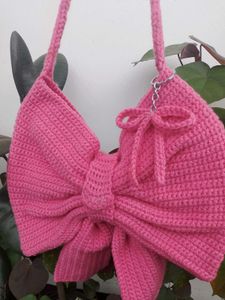 Chunky Crochet Bow Handbag