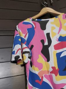 Only Multi Colour Abstract Print Oversized T-Shirt