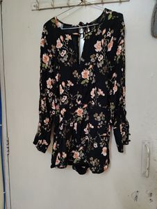 Forever 21 Floral Rayon Romper Short