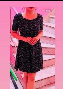 Navy Floral Print Dress
