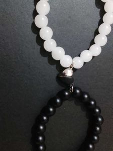 black and white magnet heart bracelet