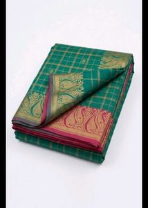 Elegant Green &amp; Pink Silk Saree