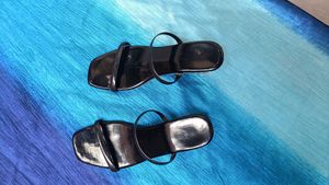 Sleek Black Strappy Sandals