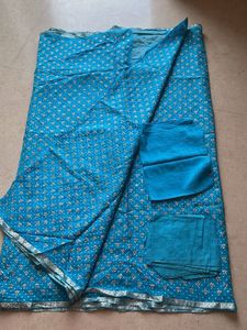 Blue Floral Design Saree