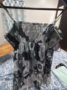 Boho Floral Print Tiered Mini Dress
