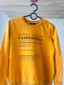 Yellow Graphic Print Sweatshirt