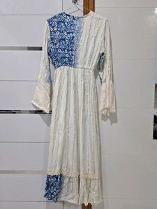 white and blue maxi 👗 dress