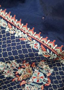 New Embroidered Navy Blue Kurta