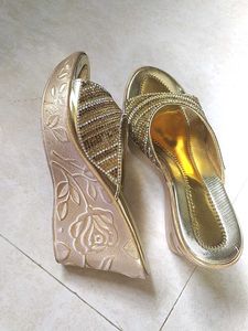 Golden Party Wear Sandal
