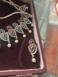 silver lookalike kundan Set