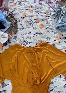 Y2K Inspired Mustard Top