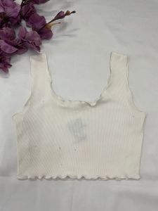 Cute White Cropped Tank Top