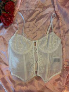 White Lace Corset Bra
