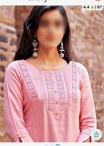 Cilory Elegant Pink Embroidered Kurta