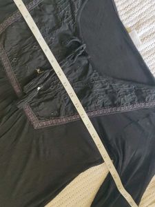 Black Tunic Top with Tassel Detail