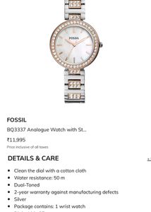 Fossil Two-Tone Crystal Watch premium mastercopy