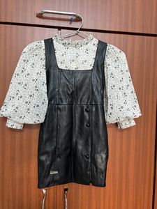 Stylish Black White Balloon Sleeve Midi (girls)