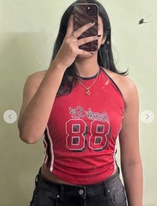 Red "Ready Set 88" Halter Top