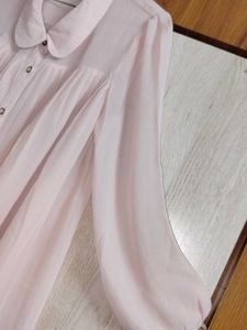 Pale Pink Button-Up Blouse