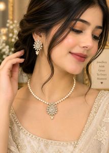 Elegant Pearl & Crystal Necklace Set
