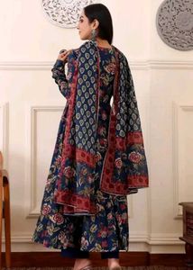 Mulmul Floral Kurta Set with Dupatta