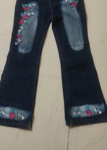Embroidered Flare Jeans