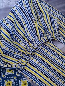 Blue &amp; Yellow Printed Kurta Set