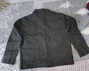 Stylish Men's Dark Grey Denim Jacket