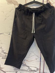 Casual Black Cropped Pants, Waist- 30